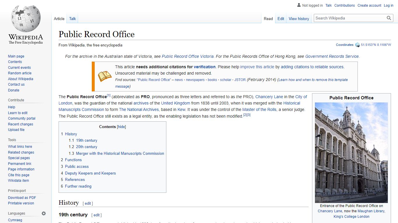 Public Record Office - Wikipedia